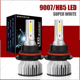 SHENKENUO 2x 9007/HB5 LED Headlight BULBS Kit 6000K White High Low Beam Light Super Bright
