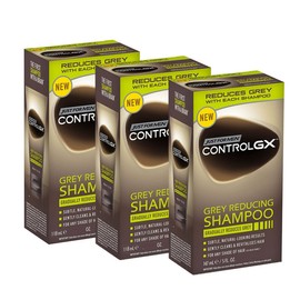 Just For Men Control GX Grey Reducing Shampoo for Grey Hair with Coconut Oil & Aloe Vera, New Improved Formula - All Shades, 118 ml - Pack of 3