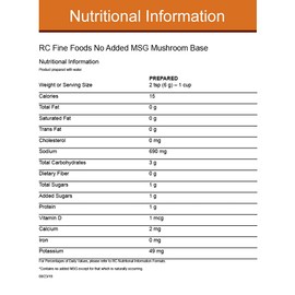 RC Mushroom Base, 12 oz. Makes 5 Gallons of Mushroom Broth, Plant Based, Vegan, No Egg, Meat or Dairy. Gluten-Free