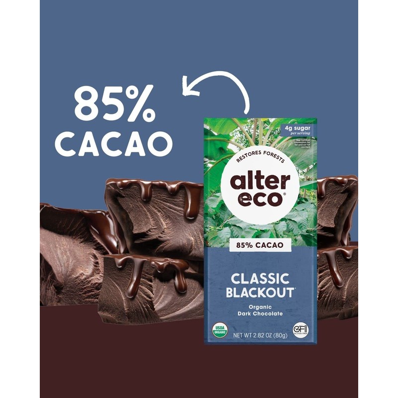 Alter Eco | Classic Blackout | 85% Pure Dark Cocoa,