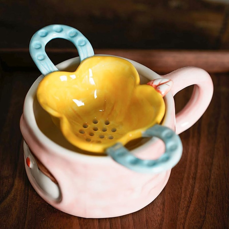 ARFUKA Tea Strainer Tea Filter Ceramic Spice Strainer Tea Strainer