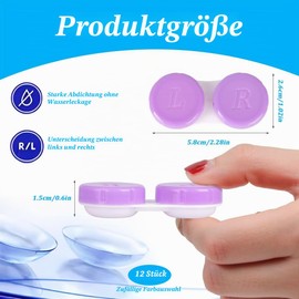 Pack of 12 Contact Lens Containers, Coloured Contact Lens Case, Colourful Contact Lens Case, Lens Container, Leak-Proof Travel Contact Lens Container Set for Home and Travel