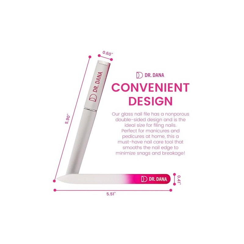 Premium Glass Nail File with Case - Fingernail File for