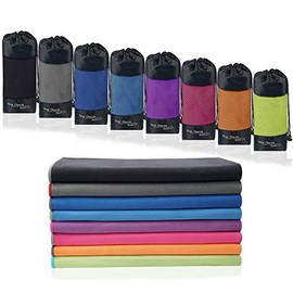 Your Choice Microfiber Travel Towel (12x24 inch), Quick Dry Hand Sweat Towel for Gym Workout Camping Sports. Super Absorbent, Lightweight and Ultra Compact (XSmall/Black)
