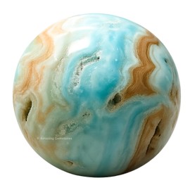 Amazing Gemstone Caribbean Calcite Crystal Ball with Stand - 2" Inches Crystal Sphere Meditation Balls for Witchcraft and Decorative Balls