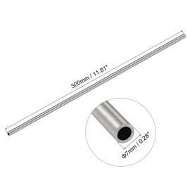 sourcing map 304 Stainless Steel Round Tube 7mm OD 1mm Wall Thickness 300mm Length
