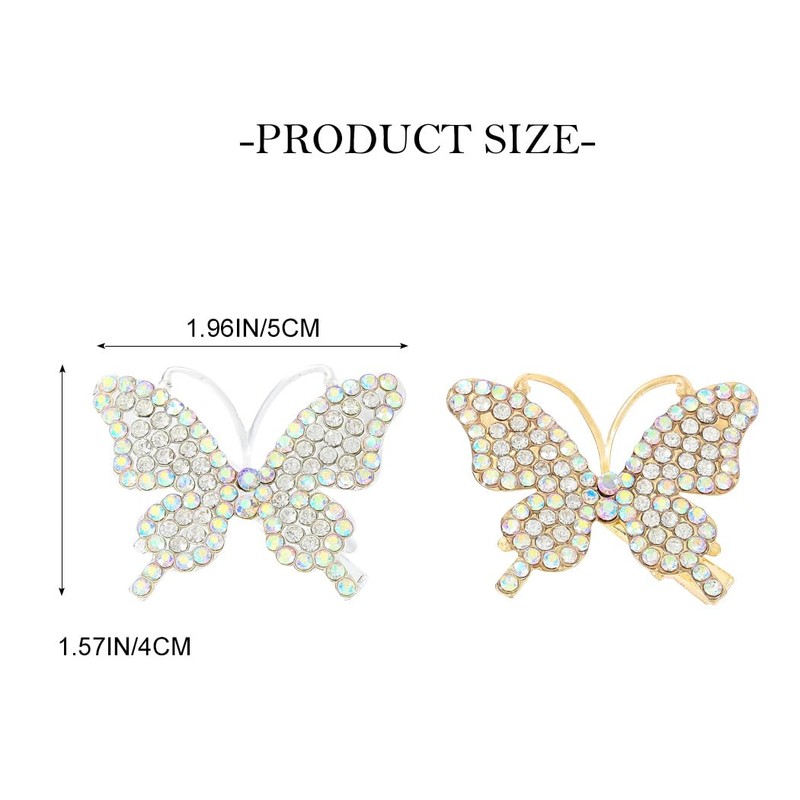 Bartosi Clips para el pelo con diseño de mariposa, brillantes,