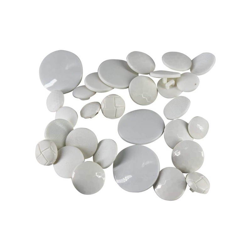 Weddecor Plastic Buttons, Dome White, 100g