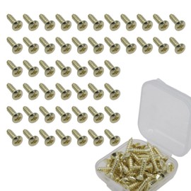 CashBeat 50-Pack Guitar/Bass Pickguard Screws - Gold Mounting Hardware Set, Fit for Fender Strat/Tele & Gibson Les Paul/SG