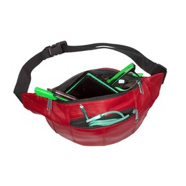 Ras 1013 Belt Bag for Men and Women, Leather, with Adjustable Belt, Red, 38 cm x 15 cm, Crossbody, red, crossbody