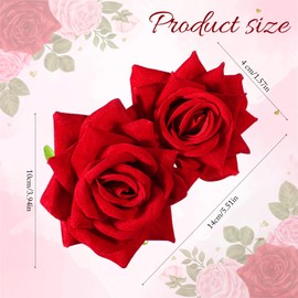 YBEATY Rose Flower Hair Clip 3D Red Roses Combs Headwear Accessories Floral Brooches Headpieces Supplies Bohemia Costume Hair Hairpin Decor for Girls Women Party Wedding Bride Dancer