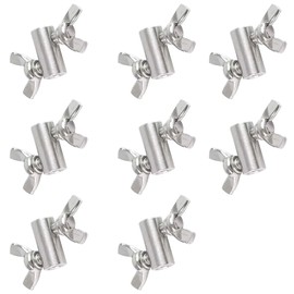 8 Pcs 2mm Wire Rope Clamp Wire Rope Butterfly Buckle Stainless Steel Cable Clamp, Silver