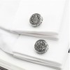 Classic Cufflinks, Men's, Stainless Steel, Gold, Silver, 0.7 inches (19.5