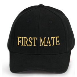 4sold Men Women 100% Cotton Ancient Mariner, Captain Cabin Boy Crew First Mate Yachting Baseball Cap Inscription Lettering Black Gold (First Mate)