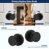 Orger Matte Black Privacy Door Knobs Interior, Zinc Alloy Keyless