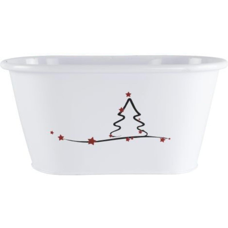 Fyne-Finds Set of 2 White Tin Pail Trough Planter Pot