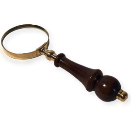 Elegant Regency Style Wooden Handle Magnifying Glass for Reading, Handheld Magnifier