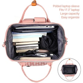 RJEU Backpack, School Backpack for Uni Leisure Job, Beautiful and Sophisticated Daypack with Laptop Compartment & Anti Theft Pocket, Waterproof Backpack Gifts for Mum Girl For Birthday, Hy58-pink