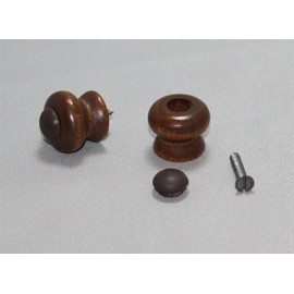 Wood Piano Desk Knobs Walnut with Screws - 1 Pair - Furniture Repair