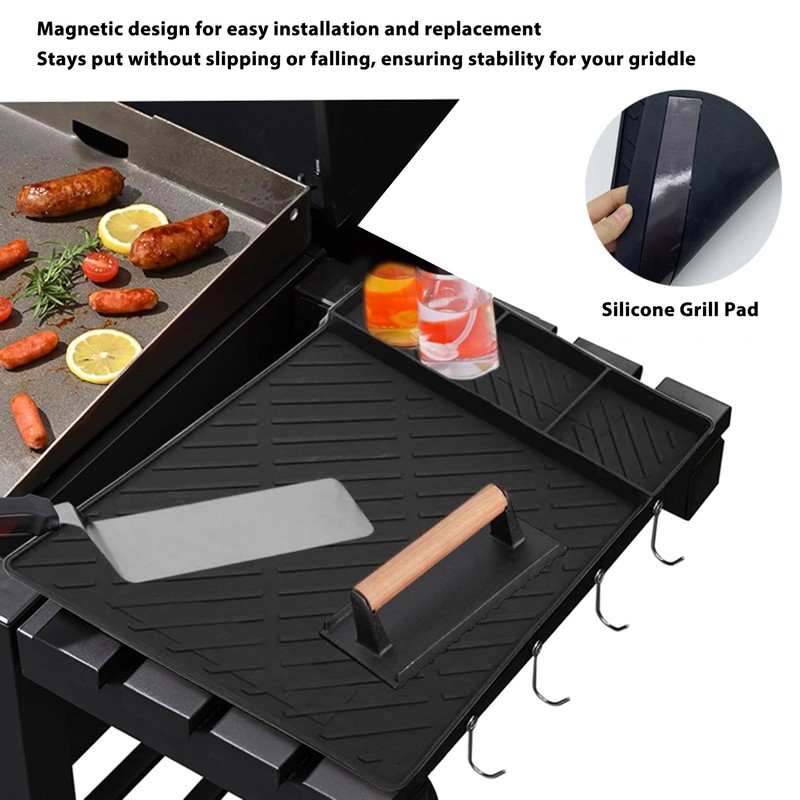 BBQ Grill Mats Magnetic Silicone Grill Baking Tray Resuable Prep