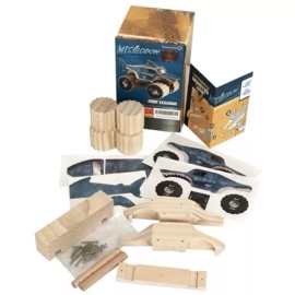 Monster Jam Event Exclusive Grave MEGALODON Build Truck Project Set, Real Wood