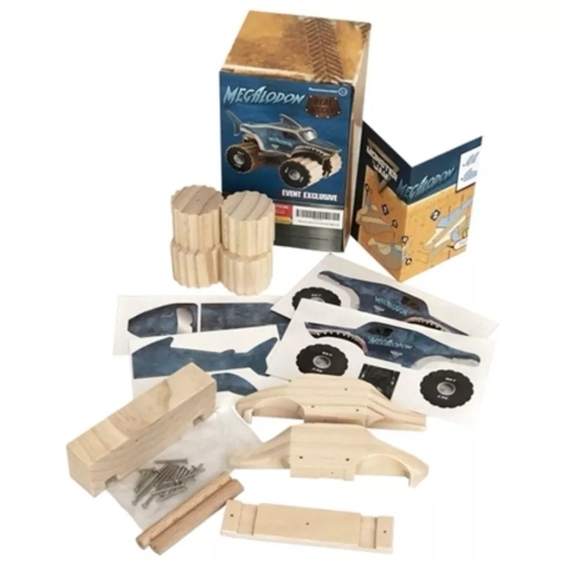 Monster Jam Event Exclusive Grave MEGALODON Build Truck Project Set,