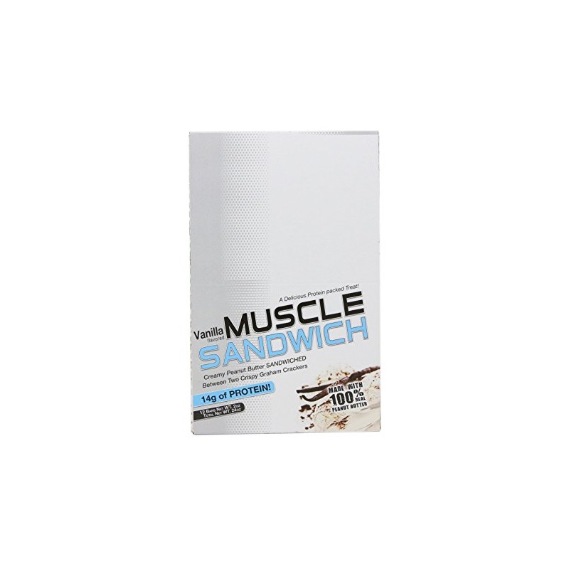 Muscle Foods Muscle Sandwich, Peanut Butter Vanilla, 12-Count Net wt.2.0