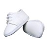Baby Boys All White Genuine Leather Saddle Oxford Crib Shoe