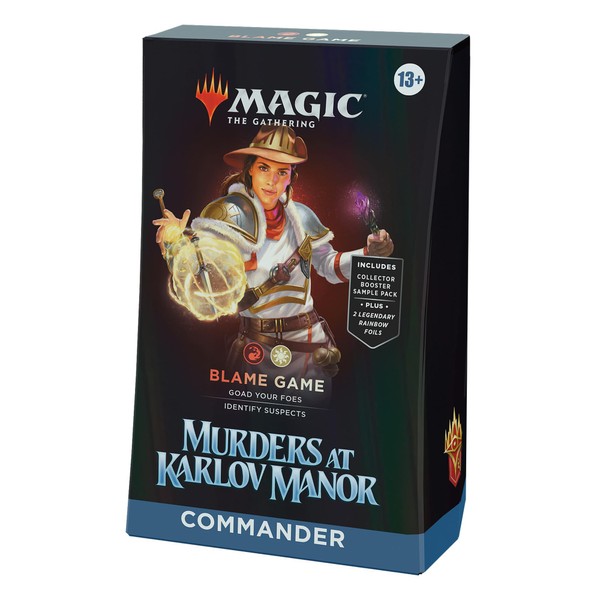 Magic: The Gathering Murders at Karlov Manor Commander Deck - Blame Game (100-Card Deck, 2-Card Collector Booster Sample Pack + Accessories) (English Version)