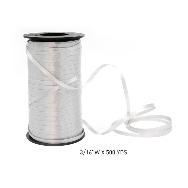 SSWBasics Silver Curling Ribbon - Pack of 10