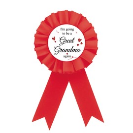 Great Grandma To Be Tinplate Badge Pin, Red Rosette Baby Shower Button Pin, Gender Reveal Badge Pin for Grandparents, Grandma Again Brooch Buttons for Newborn Baby/Welcome Baby Party to Wear