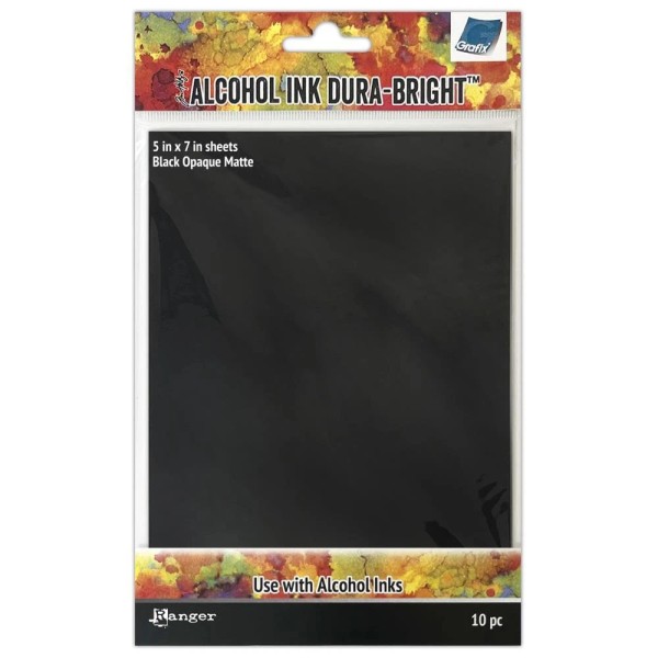 Ranger Tim Holtz Alcohol Ink Dura-Bright Black Opaque Matte 5"x7"