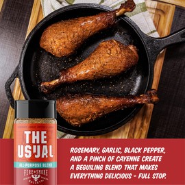 Fire & Smoke Society The Usual All Purpose BBQ Seasoning | BBQ Rubs for Smoking and Grilling | Chicken, Pork, Burgers | M 5.6 oz