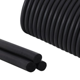 QDYMXUN 16.4ft Black Backer Rod, 1/4in Diameter Rubber Caulk Saver, Concrete Expansion Joint Filler & Weather Strip for Gaps, Cracks Driveway & Wall Seals