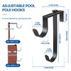 LZAOA 2Pcs Double Pool Pole Hooks, Adjustable Pool Pole Hanger,