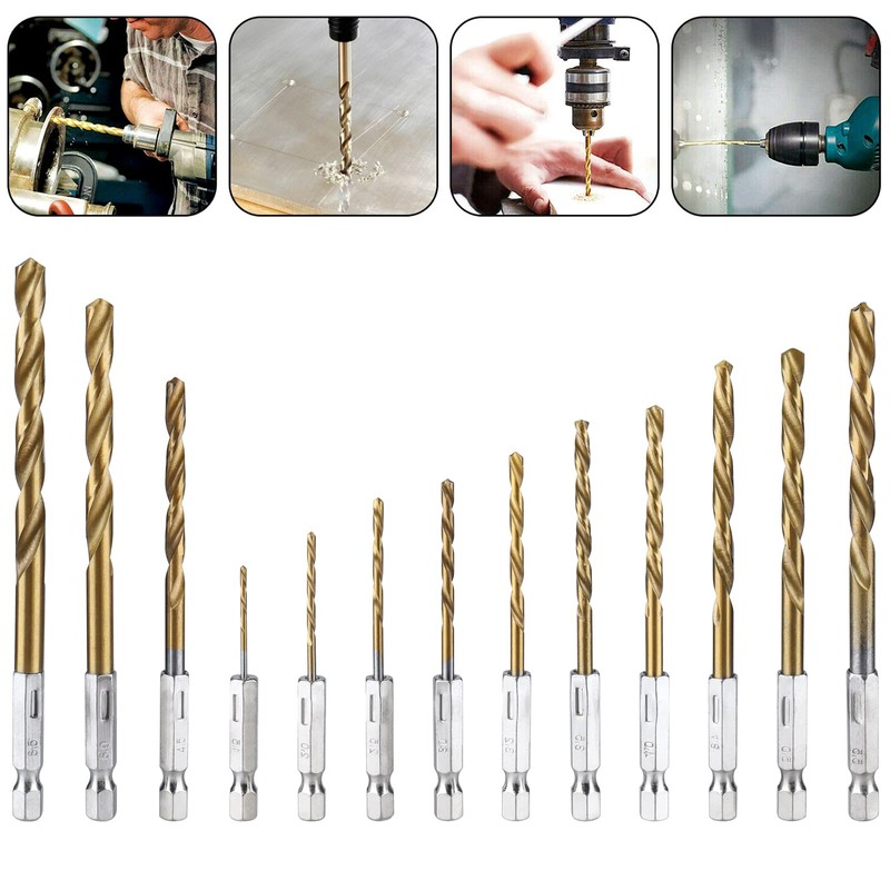 Bestgle 13 Piece Hex Shank Drill Bit Tip Set, Chamfer Hole