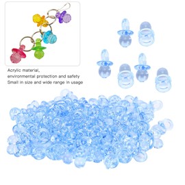200Pcs Mini Pacifier, Acrylic Baby Pacifiers Mini Acrylic Pacifier Baby Nipples DIY Small Pacifier Baby Decoration for Baby Birthday Shower Party(blue)