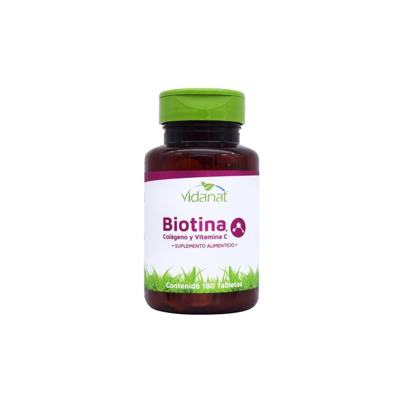 Vidanat Biotina, Colgeno y Vitamina C 180 Tabletas Suplemento Alimenticio
