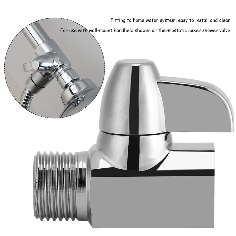 Three-Way Shower Diverter 3 Way Brass Chrome Diverter G 1/2"