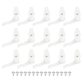 PATIKIL 4.5mm Lamp Shade Clips for Ceiling Flush Mount, 15 Pair Fixed Buckle Light Fixture Accessories Plastic White