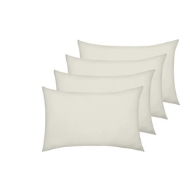 ZSYY 100% Egyption Cotton Pack of 4 Housewife Pillowcase 200 Thread Count size 50 X 75 CM | Breathable Hypoallergenic Fade Resistant Deep Pocket (Cream)