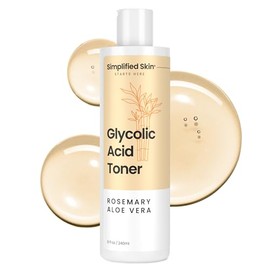 Simplified Skin Tnico de cido Gliclico para La Cara - Solucin Tonificante Facial - 8 cido Gliclico Tnico Hidratante, Anti-Envejecimiento, Exfoliante  