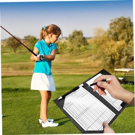 Golf Scorecard Holder, PU Leather Scorecard Holder Cover Yardage Book Cover with Pencil & Golf Ball Marker Score Counter Book for Men Women Pencil Yardage