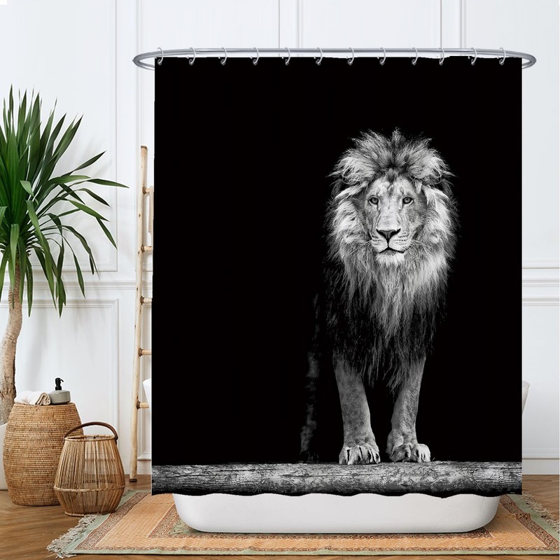 Ulticool Shower Curtain - Lion Head Nature Animals - 180