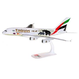 herpa 612180 – Airbus A380, Emirates „United for Wildlife“, Wings, Modell Flugzeug mit Standfuß, Flieger, Modellbau, Miniaturmodelle, Sammlerstück, Kunststoff, Snap Fit - Maßstab 1:250
