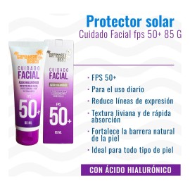 Protector Facial Caribbean Fps50 Ácido Hialurónico 85ml