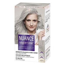 Schwarzkopf - Nuance Suprême - Hair Colour - Shade on Tone - Optimum Coverage for White Hair - PH Neutral - Aonia Free - Light Grey S1 - Case 60 ml