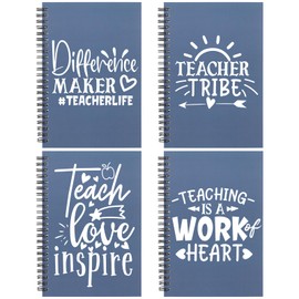 WHLBHG Teacher Gift Teacher 4Pcs Lined Spiral Notebook Teacher Journal Teacher Appreciation Gift Back To School Teacher Gift Teachers Notebook (Spiral- 4Pcs Teacher Group 1)