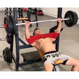 Bench Press Band Power Weight Lifting Training Gym Band Elastic Fitness Increase Strength Push Up Gym Workout (Red, L)