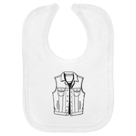 Azeeda 'Denim Jacket Vest' Soft Cotton Baby Bib (BI00056364)